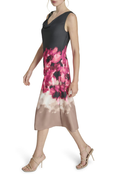 ŠATY DKNY S/L COWL NECK MIDI D - Fotografie č. 2