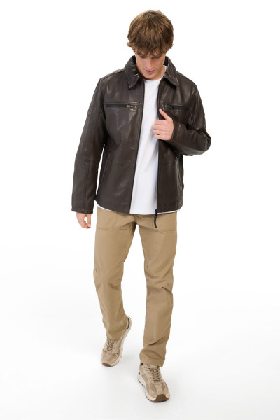 BUNDA CAMEL ACTIVE LEATHER BLOUSON - Fotografie č. 2