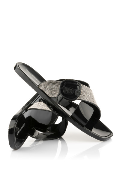PANTOFLE KARL LAGERFELD JELLY III SPARKLE NFT KROSSTRAP - Fotografie č. 1