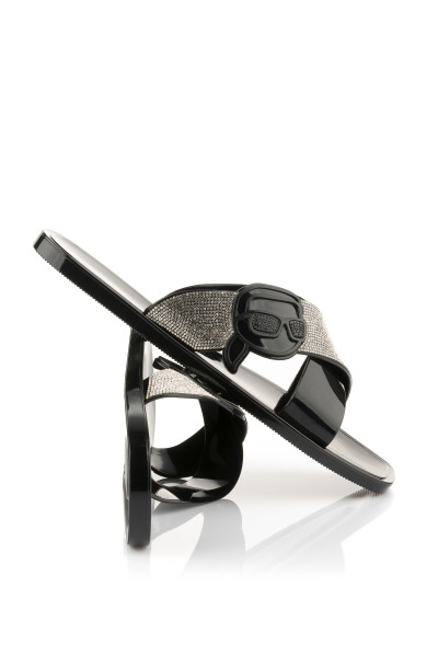 PANTOFLE KARL LAGERFELD JELLY III SPARKLE NFT KROSSTRAP - Fotografie č. 3