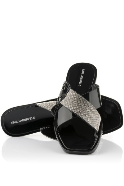 PANTOFLE KARL LAGERFELD JELLY III SPARKLE NFT KROSSTRAP - Fotografie č. 2