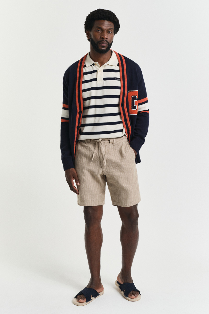 ŠORTKY GANT REL LINEN PINSTRIPE DS SHORTS CONCRETE BEIGE ŠORTKY GANT REL LINEN PINSTRIPE DS SHORTS CONCRETE BEIGE