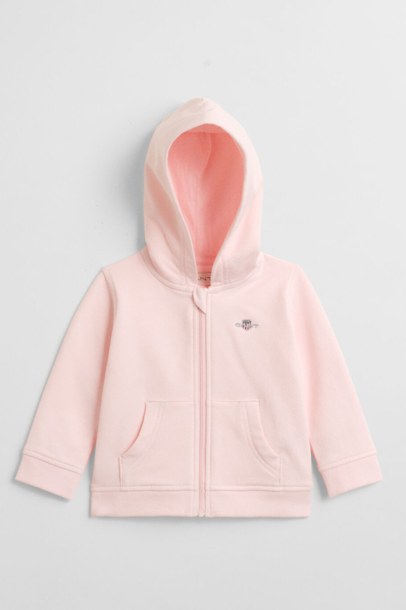 E-shop MIKINA GANT SHIELD ZIP HOODIE SALMON