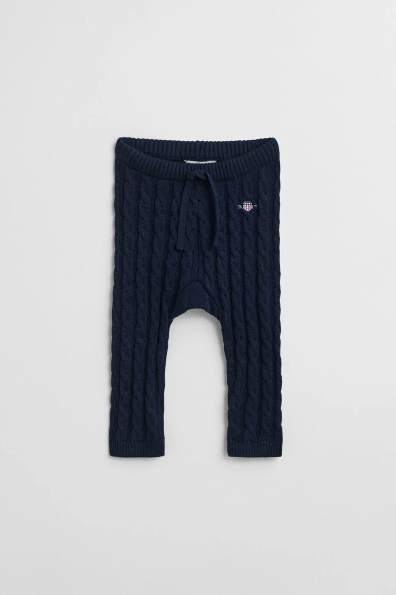 TEPLÁKY GANT SHIELD COTTON CABLE LEGGINGS EVENING BLUE