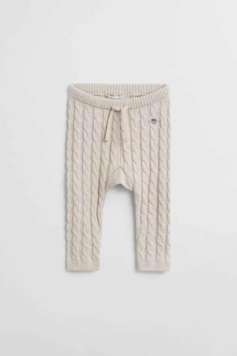 E-shop TEPLÁKY GANT SHIELD COTTON CABLE LEGGINGS LIGHT BEIGE MELANGE