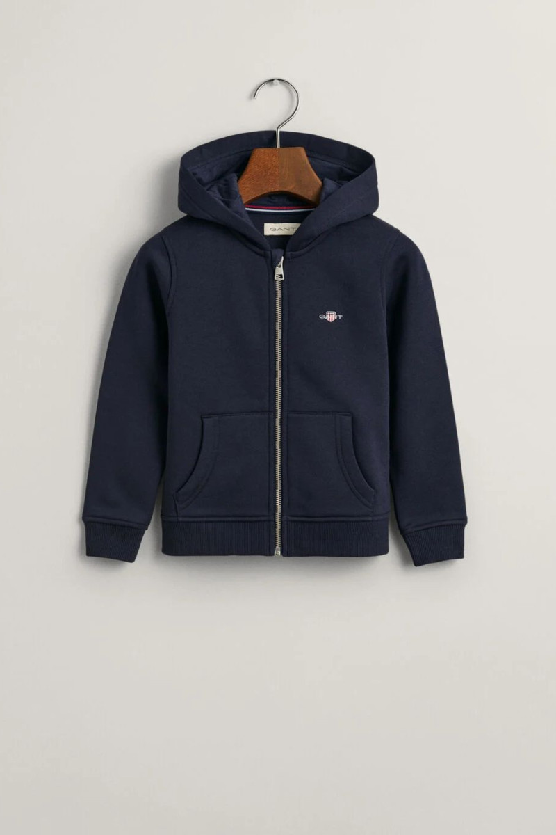 MIKINA GANT SHIELD ZIP HOODIE EVENING BLUE
