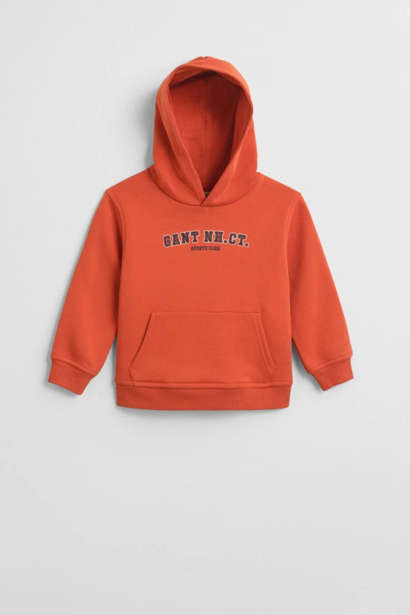 MIKINA GANT GRAPHIC SWEATSHIRT HOODIE DEEP ORANGE