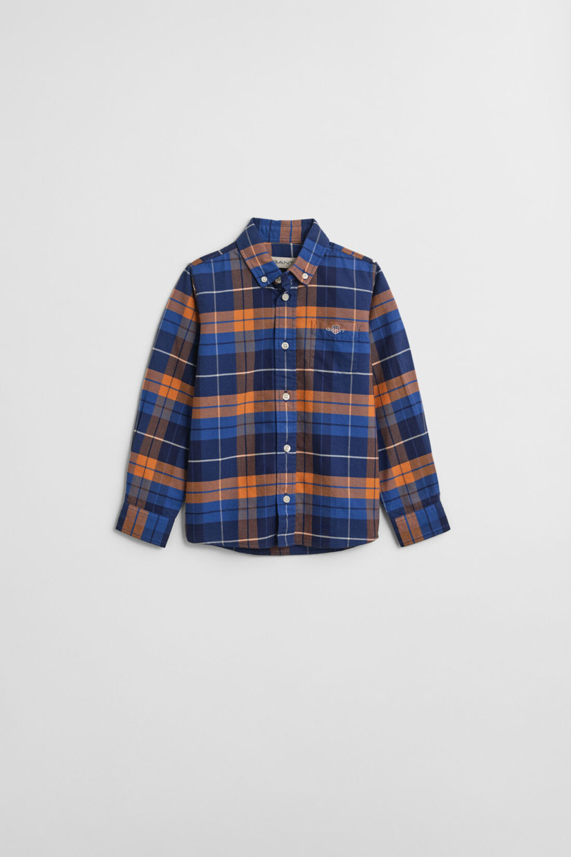 KOŠILE GANT OXFORD CHECKED SHIRT ORANGE BRONZE