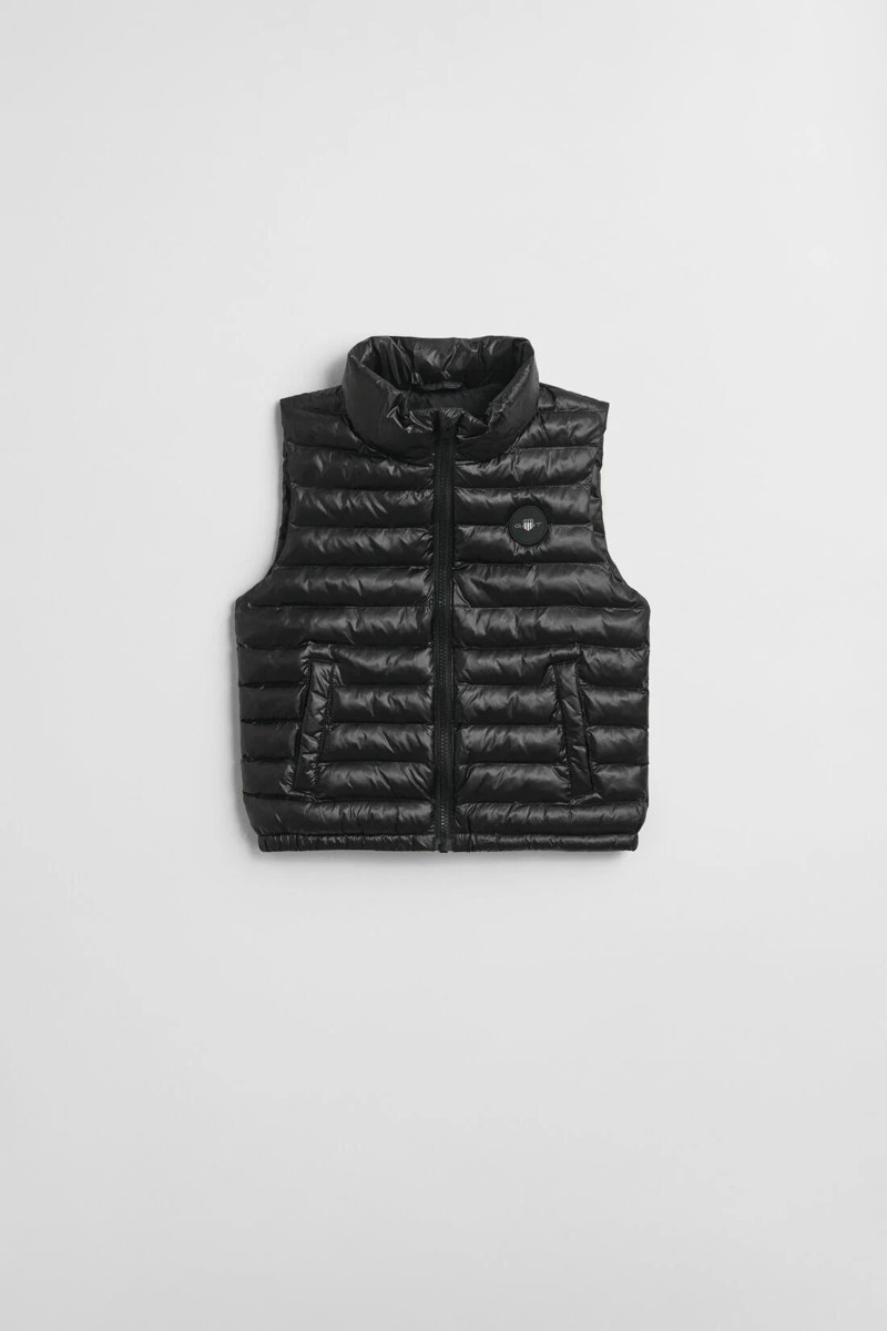 VESTA GANT SHINY LIGHT PADDED VEST BLACK