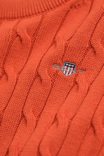 SVETR GANT COTTON CABLE SHIELD CREW - Fotografie č. 2