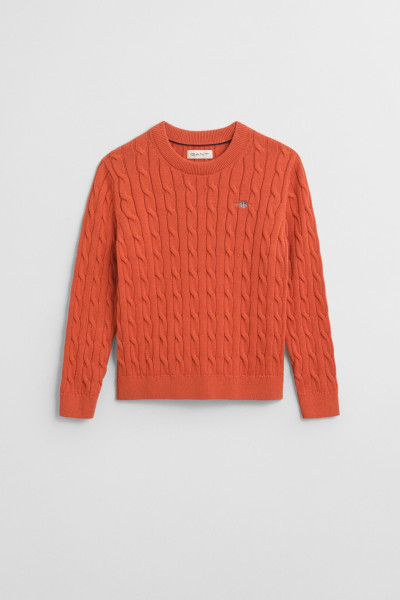 PULÓVER GANT COTTON CABLE SHIELD CREW - Kép 1