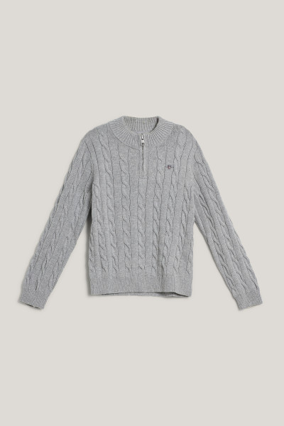 SVETR GANT COTTON CABLE HALF ZIP - Fotografie č. 1