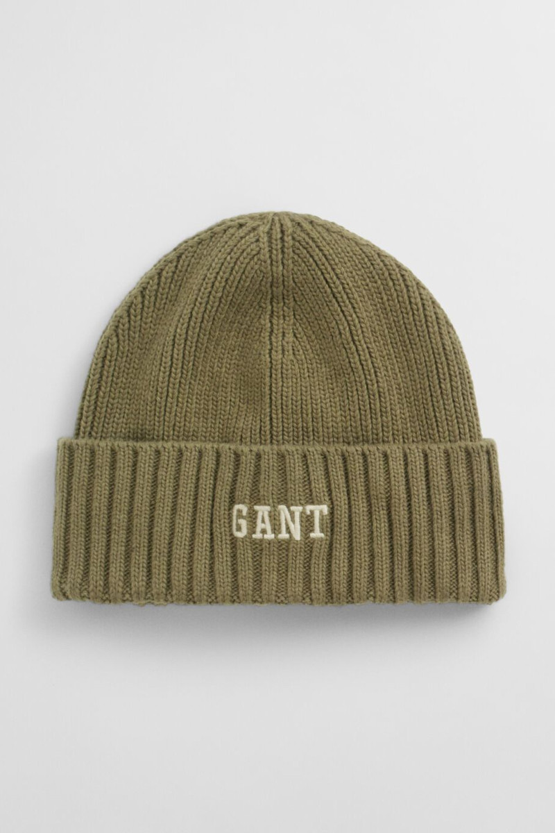 ČAPICA 1-6 ROKOV GANT GRAPHIC COTTON BEANIE WASHED OLIVE