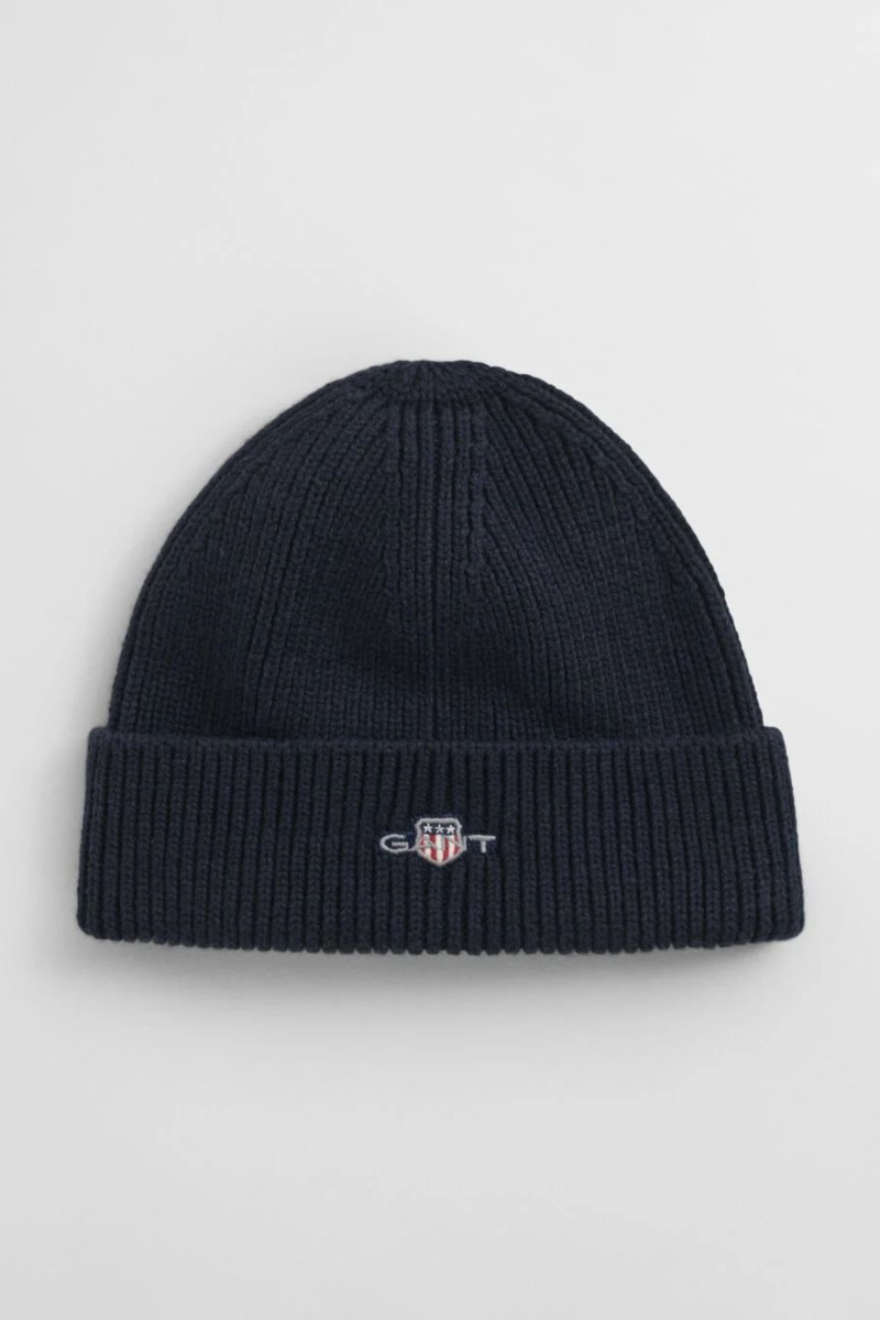 ČEPICE GANT SMALL ARCHIVE SHIELD BEANIE EVENING BLUE