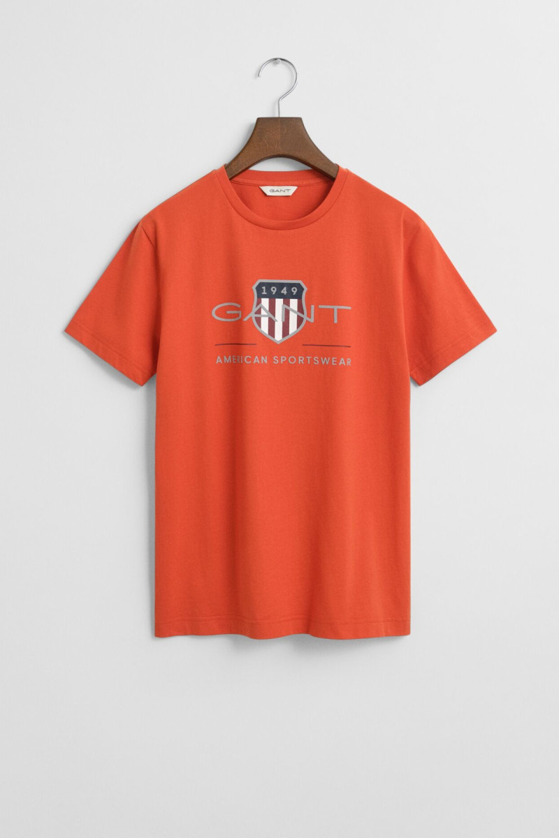 E-shop TRIČKO GANT ARCHIVE SHIELD SS T-SHIRT DEEP ORANGE