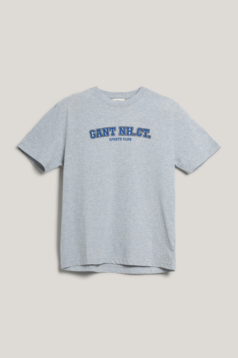 E-shop TRIČKO GANT GRAPHIC SS T-SHIRT LIGHT GREY MELANGE