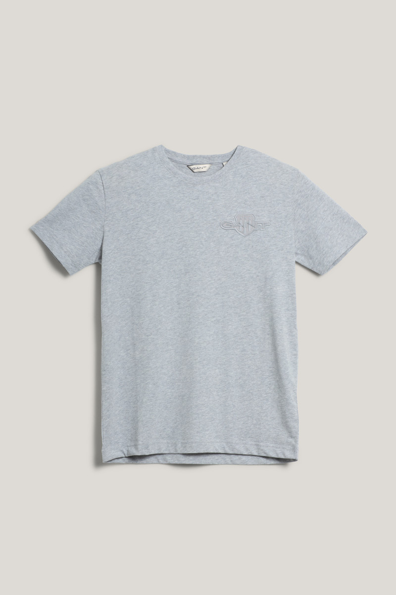 E-shop TRIČKO GANT TONAL AS SS T-SHIRT LIGHT GREY MELANGE