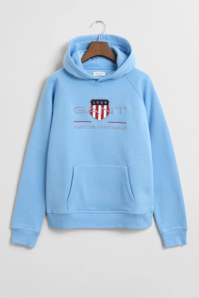 E-shop MIKINA GANT ARCHIVE SHIELD HOODIE DREAM BLUE