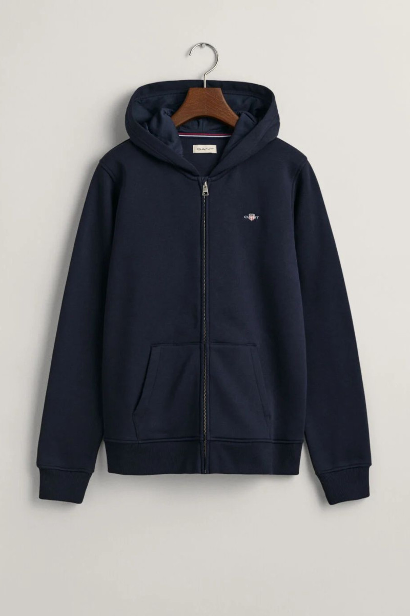 MIKINA GANT SHIELD ZIP HOODIE EVENING BLUE