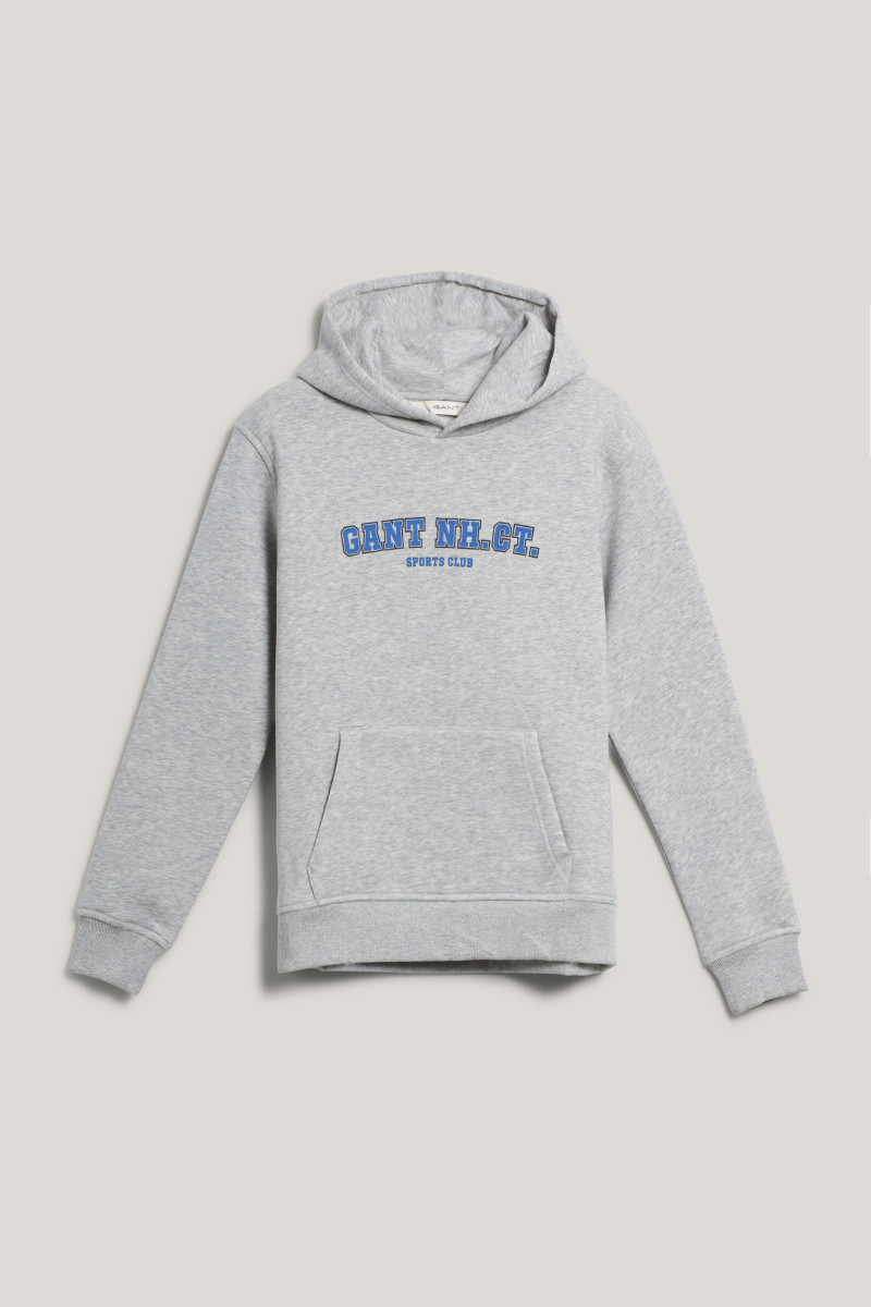 E-shop MIKINA GANT GRAPHIC SWEATSHIRT HOODIE LIGHT GREY MELANGE