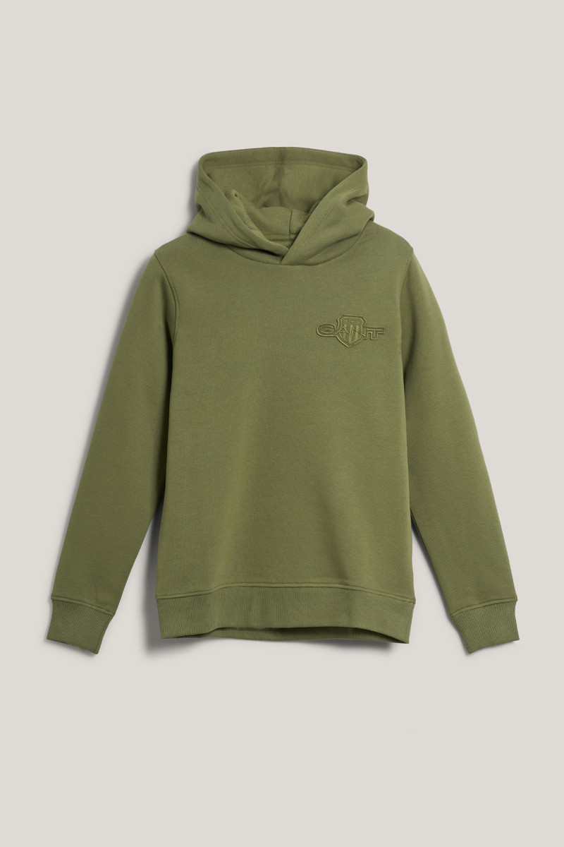 MIKINA GANT TONAL AS HOODIE WASHED OLIVE