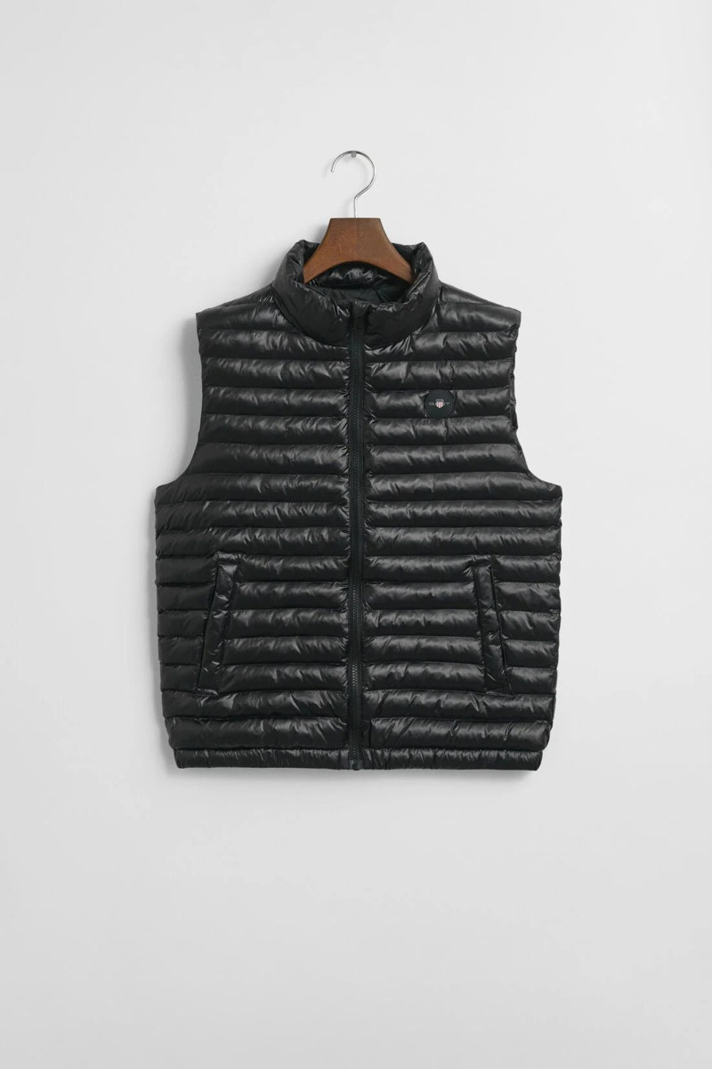 VESTA GANT SHINY LIGHT PADDED VEST BLACK