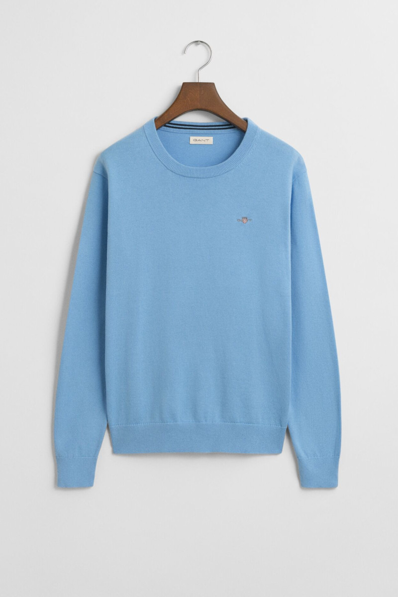 E-shop SVETR GANT SHIELD CLASSIC COTTON C-NECK DREAM BLUE