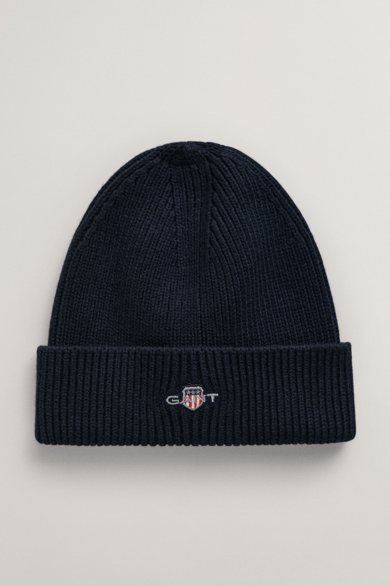 ČAPICA 7-16 ROKOV GANT SHIELD COTTON BEANIE EVENING BLUE