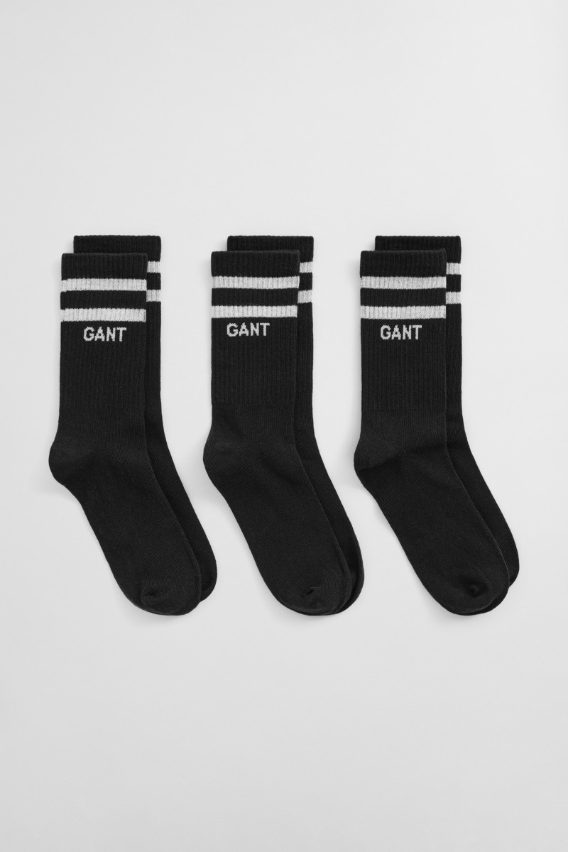 PONOŽKY GANT SPORT SOCKS 3-PACK BLACK