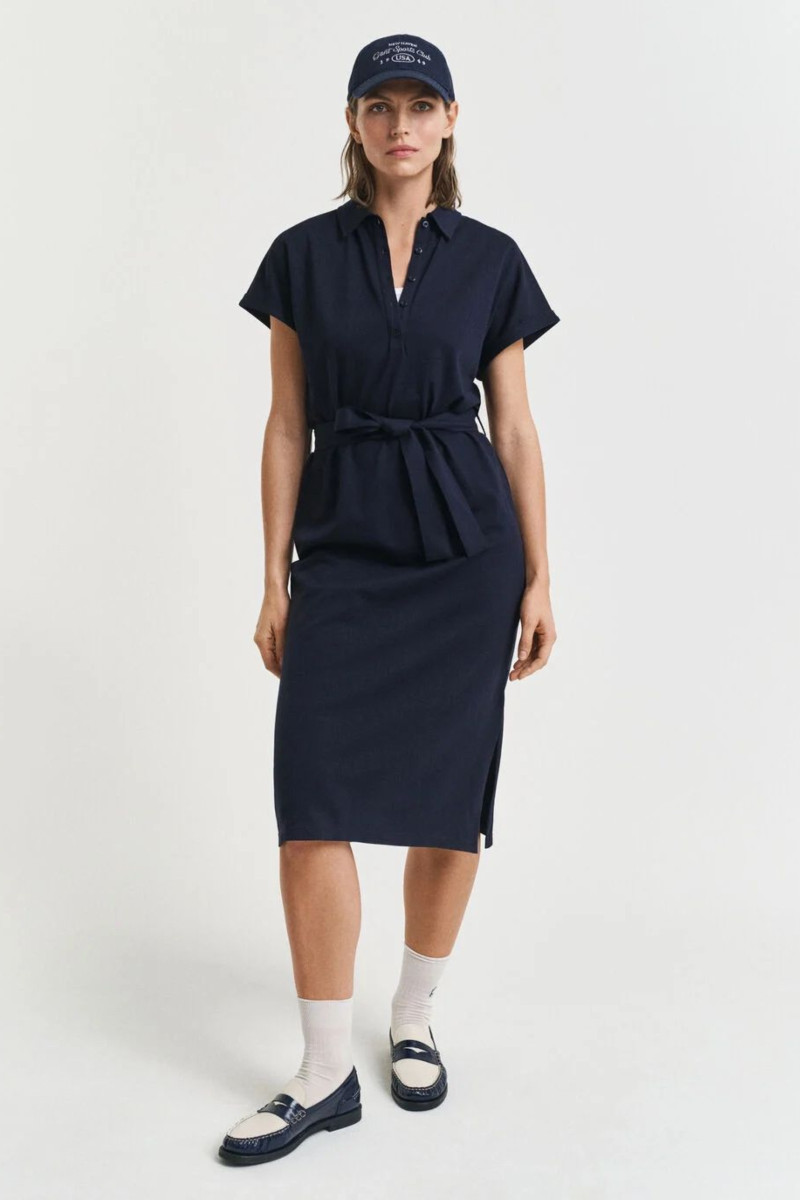 E-shop ŠATY GANT SS PIQUE POLO DRESS EVENING BLUE
