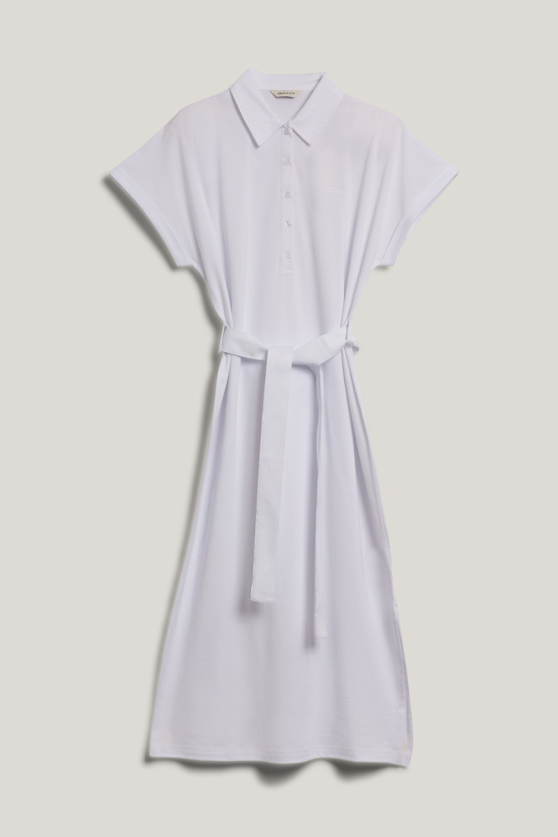 ŠATY GANT SS PIQUE POLO DRESS WHITE