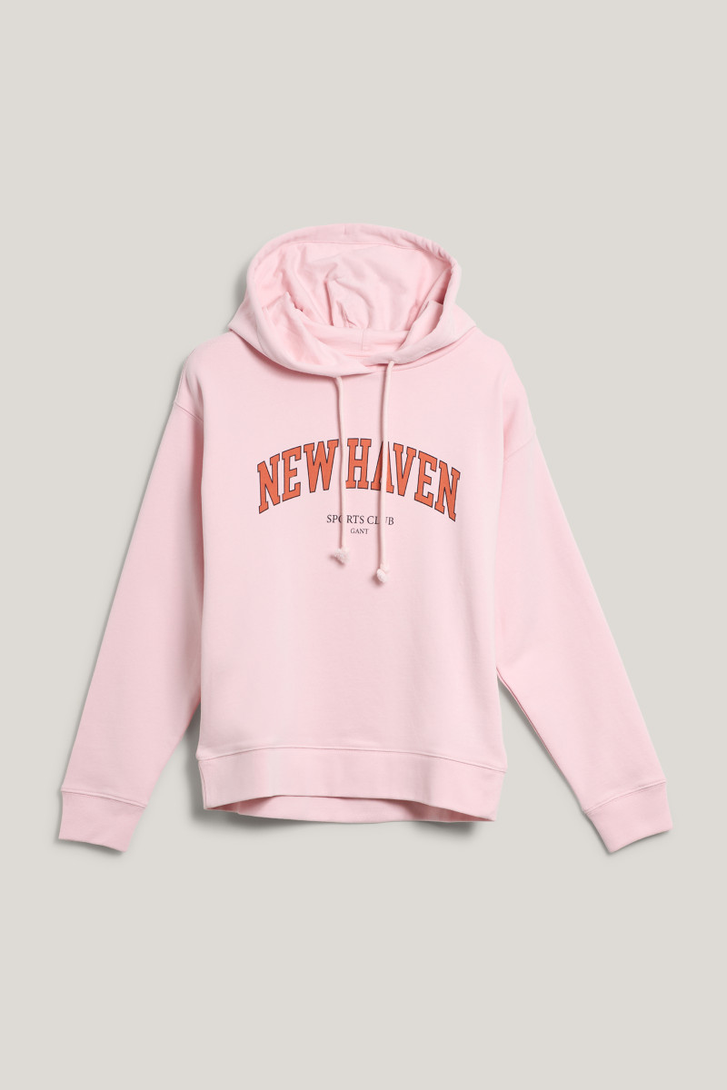 E-shop MIKINA GANT GRAPHIC HOODIE SALMON