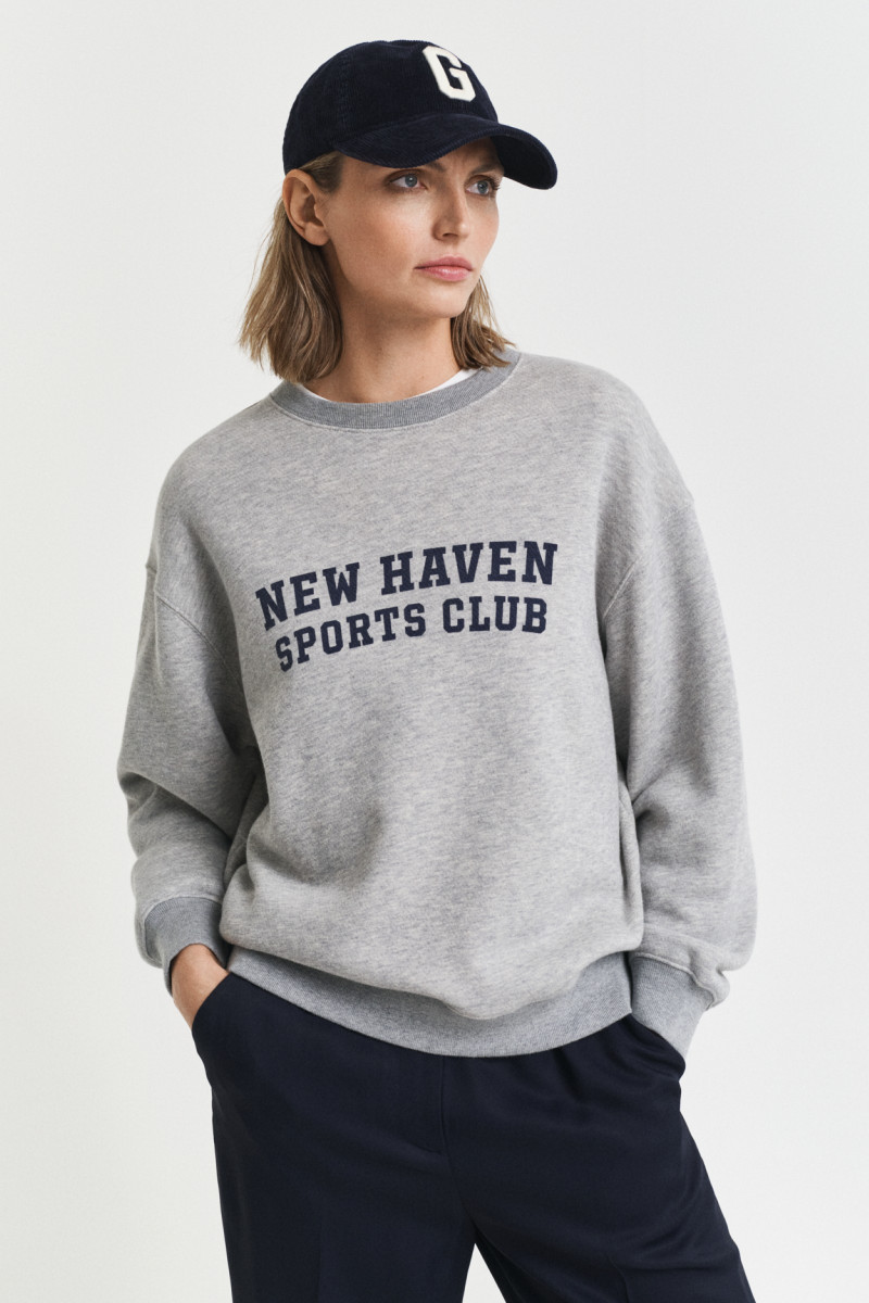 MIKINA GANT GRAPHIC C-NECK SWEAT LIGHT GREY MELANGE