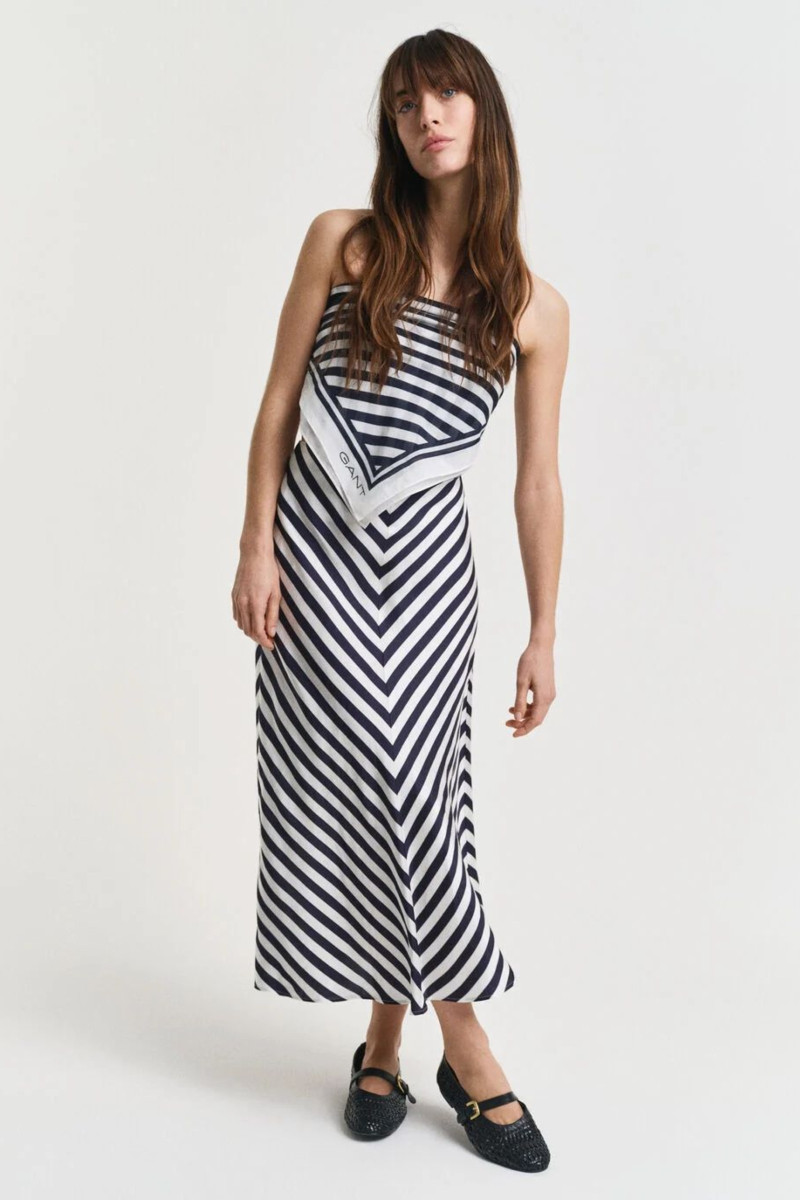 SUKNĚ GANT CHEVRON STRIPED SKIRT EVENING BLUE