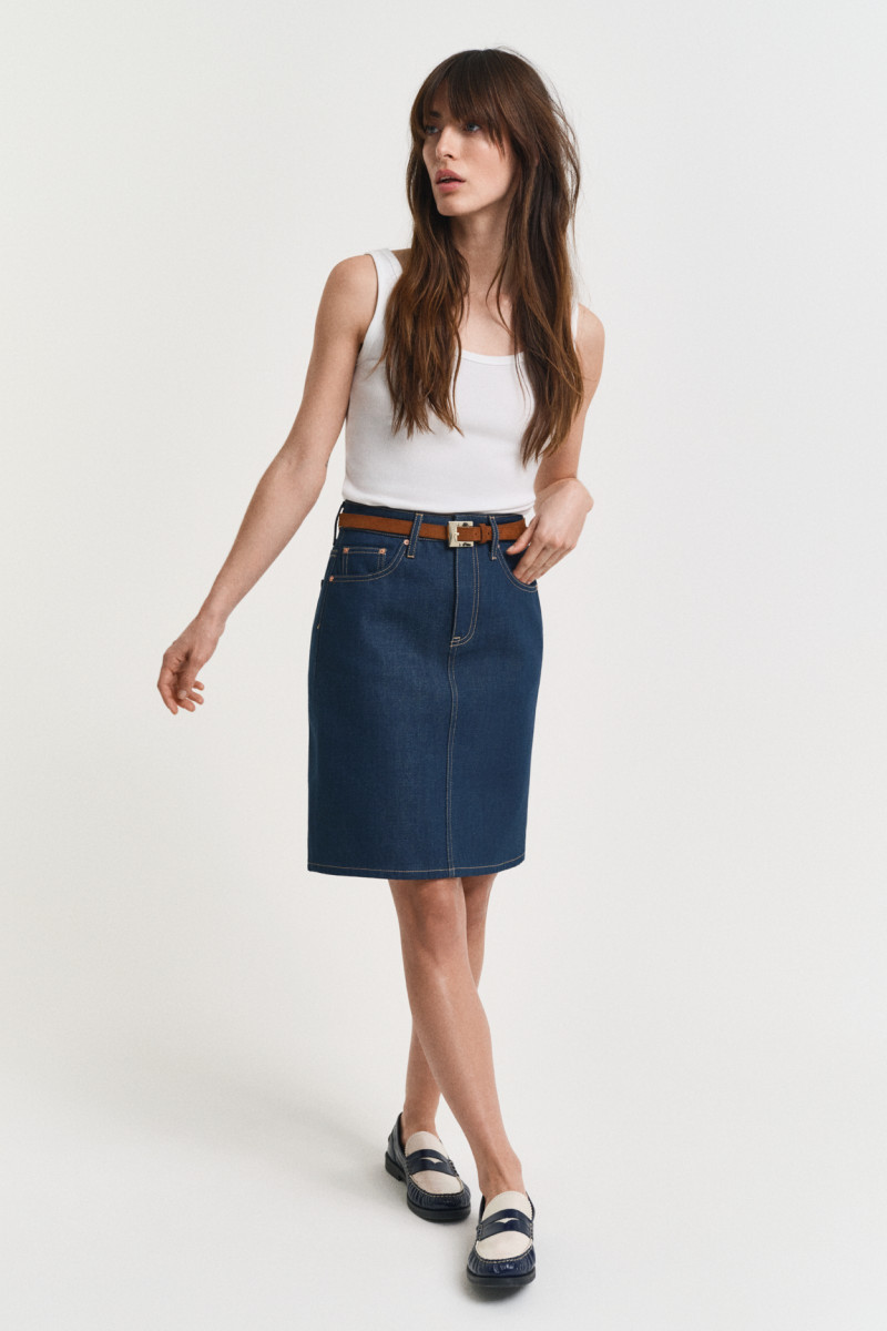 SUKNĚ GANT DENIM SKIRT MID BLUE