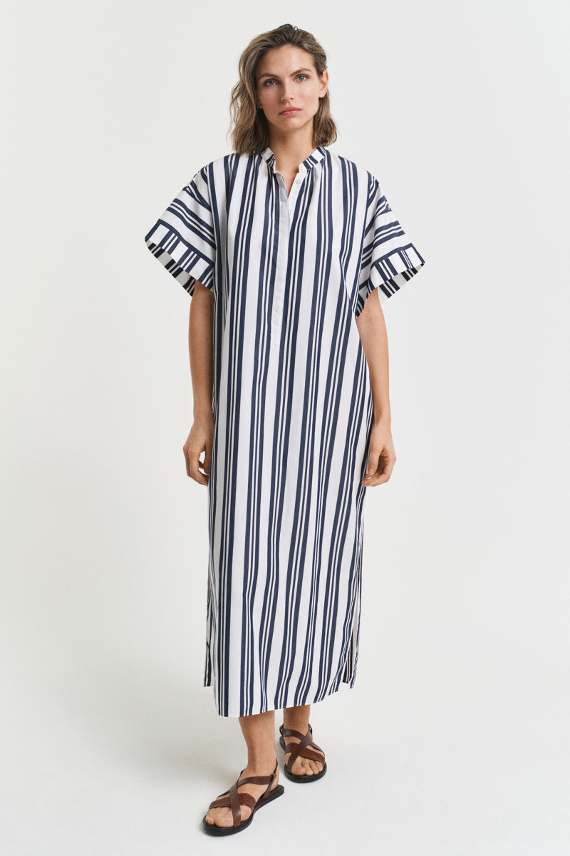 ŠATY GANT OS STRIPED CAFTAN DRESS CLASSIC BLUE