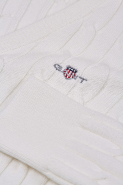 PULÓVER GANT STRETCH COTTON CABLE V-NECK - Kép 9