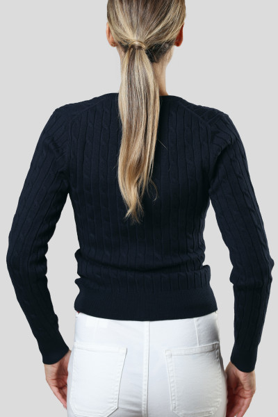 PULÓVER GANT STRETCH COTTON CABLE V-NECK - Kép 2