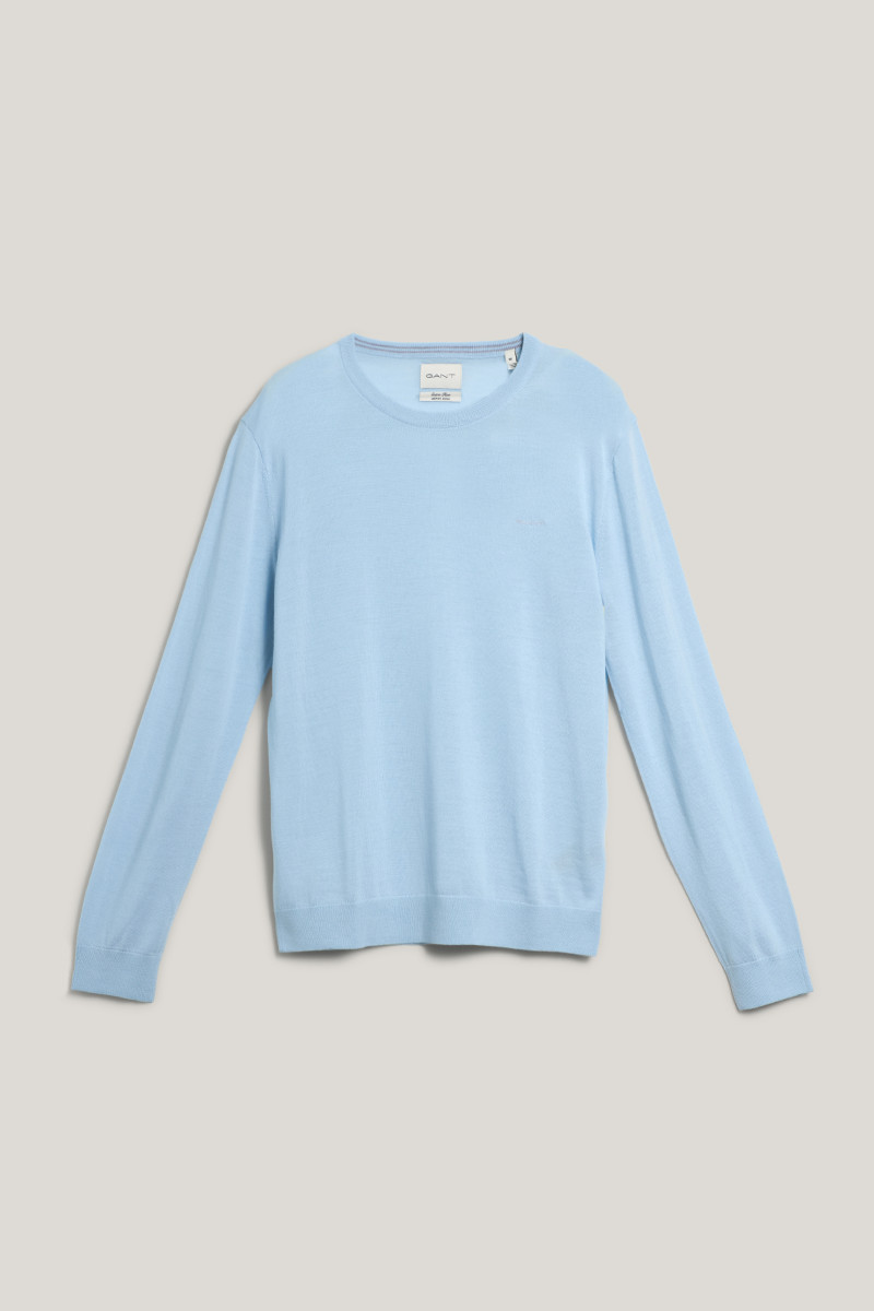 SVETR GANT EXTRAFINE MERINO WOOL C-NECK FRESH BLUE
