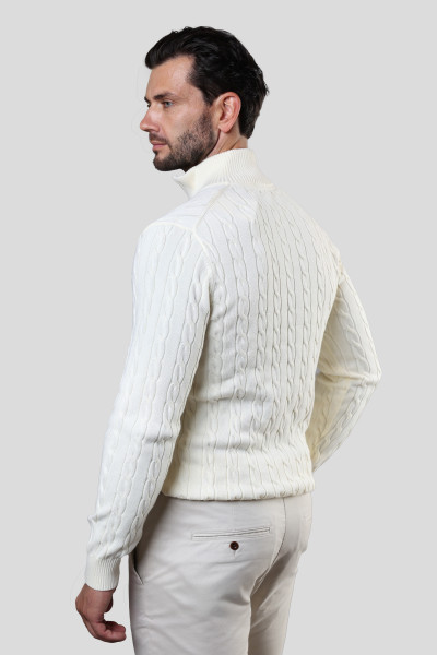 PULÓVER GANT COTTON CABLE HALF ZIP - Kép 2