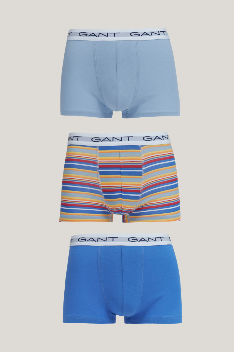 SPODNÁ BIELIZEŇ GANT STRIPE PRINT TRUNK 3-PACK PERFECT BLUE