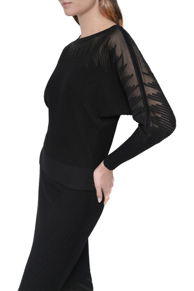 SVETR DKNY L/S PATTERNED SHEER - Fotografie č. 2