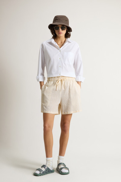 ŠORTKY WOOLRICH SEERSUCKER COTTON SHORT - Fotografie č. 1