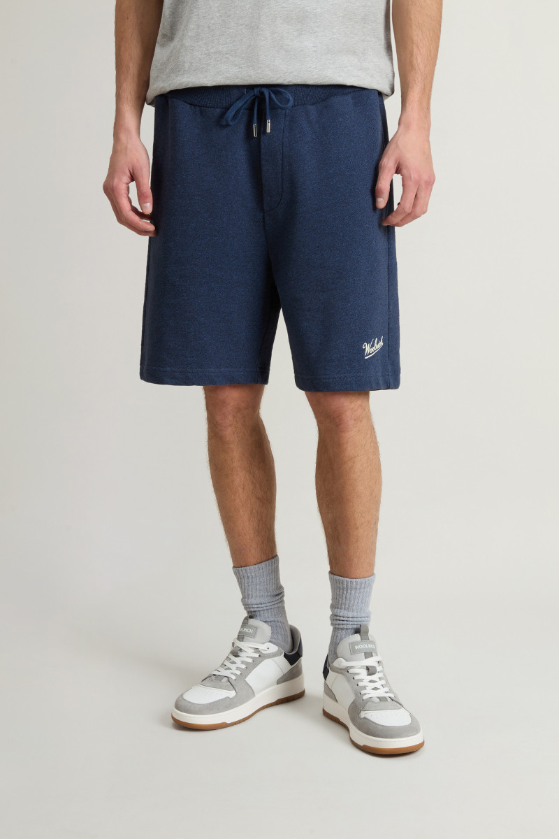 Teplákové Šortky Woolrich Mouline Shorts Melton Blue