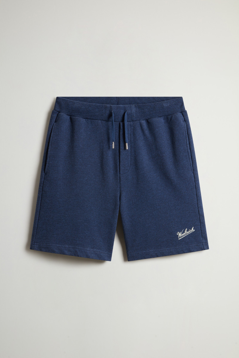 Teplákové Šortky Woolrich Mouline Shorts Melton Blue