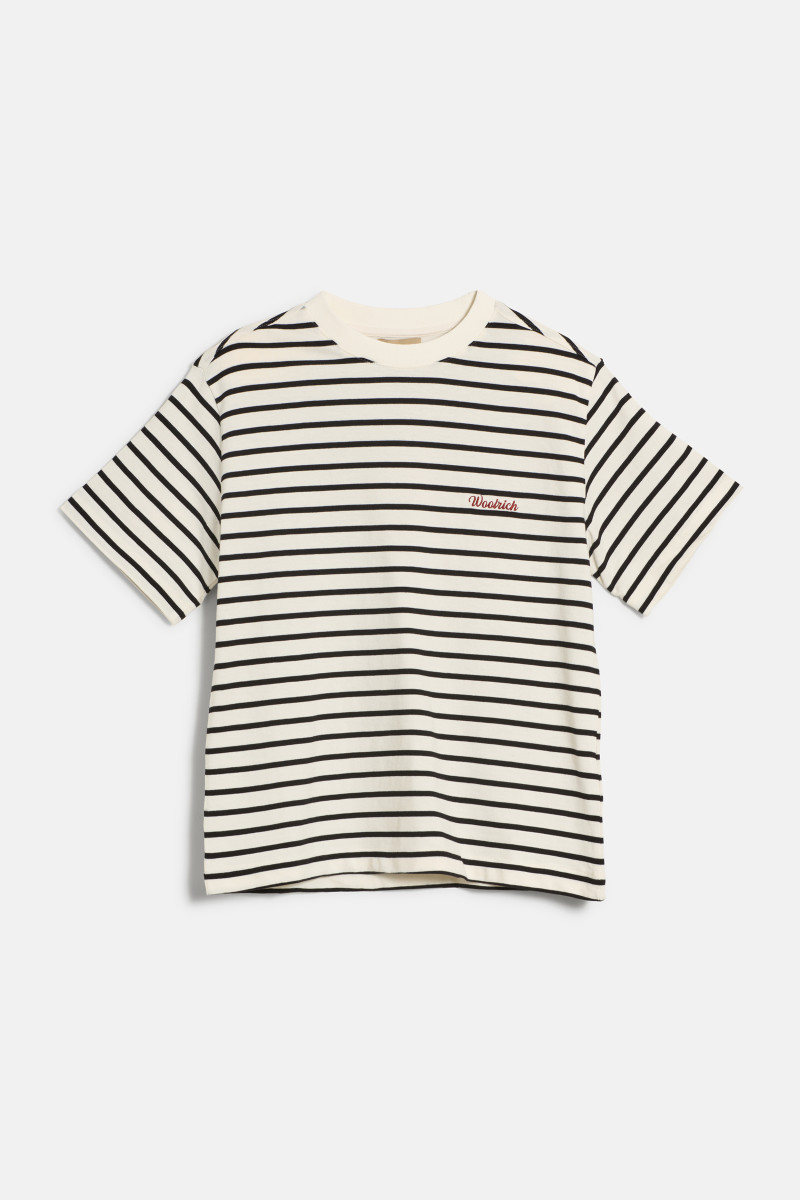 Póló Woolrich Striped Short Sleeves Tee White Stripe