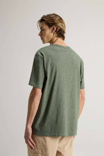 TRIČKO WOOLRICH MOULINE JERSEY LOGO T-SHIRT - Fotografie č. 3