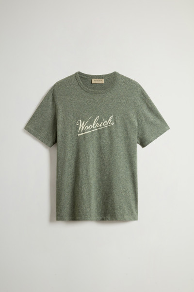 TRIČKO WOOLRICH MOULINE JERSEY LOGO T-SHIRT - Fotografie č. 5