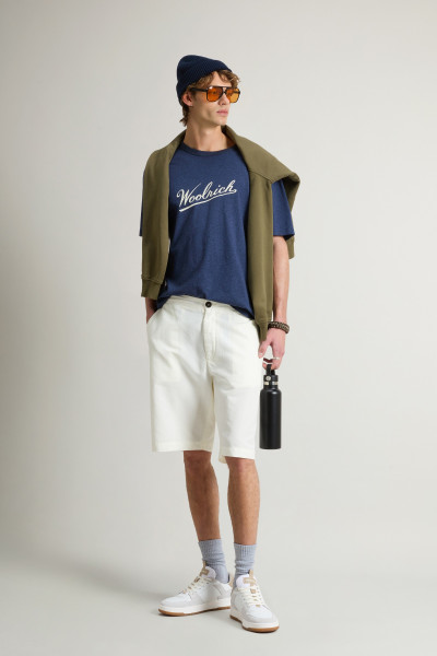 TRIČKO WOOLRICH MOULINE JERSEY LOGO T-SHIRT - Fotografie č. 2