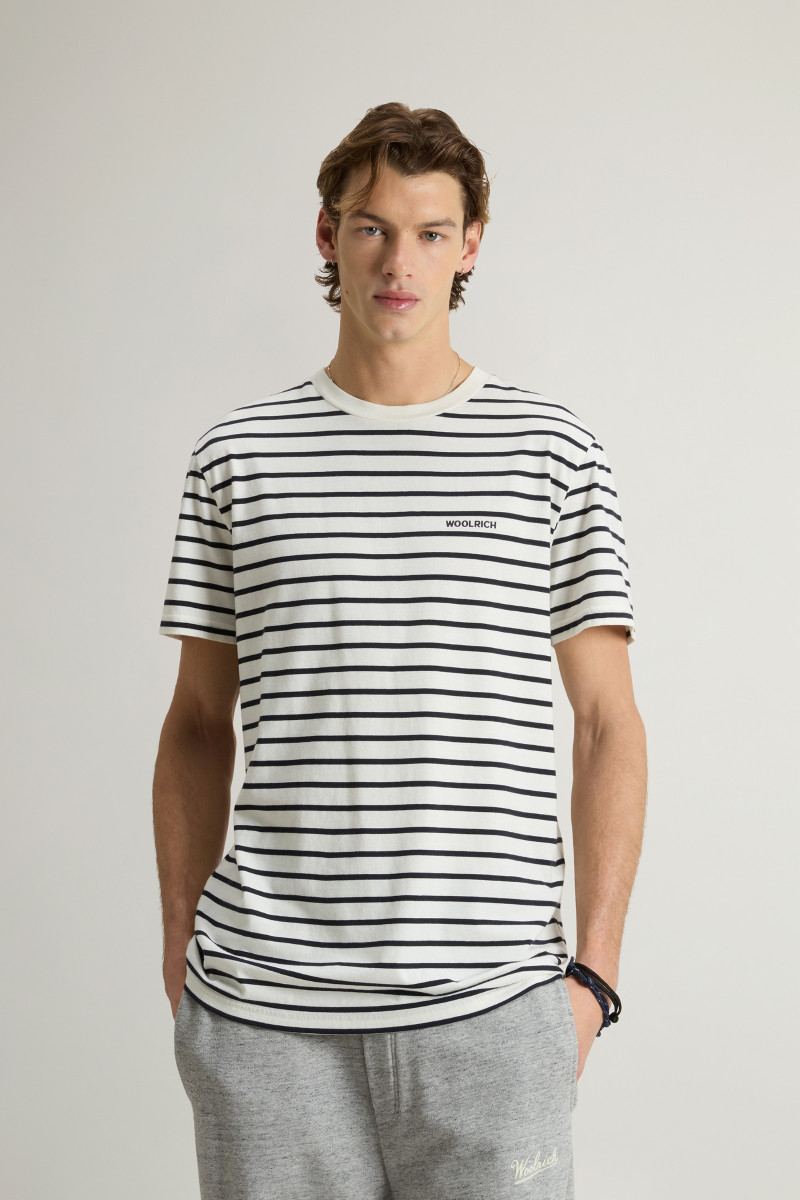 Póló Woolrich Striped T-Shirt White Stripe